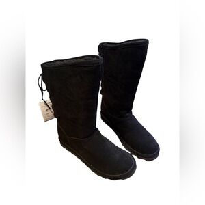NWT Bearpaw Phylly Women’s Black Suede Winter Staple Wool Lined Snow Boot 13